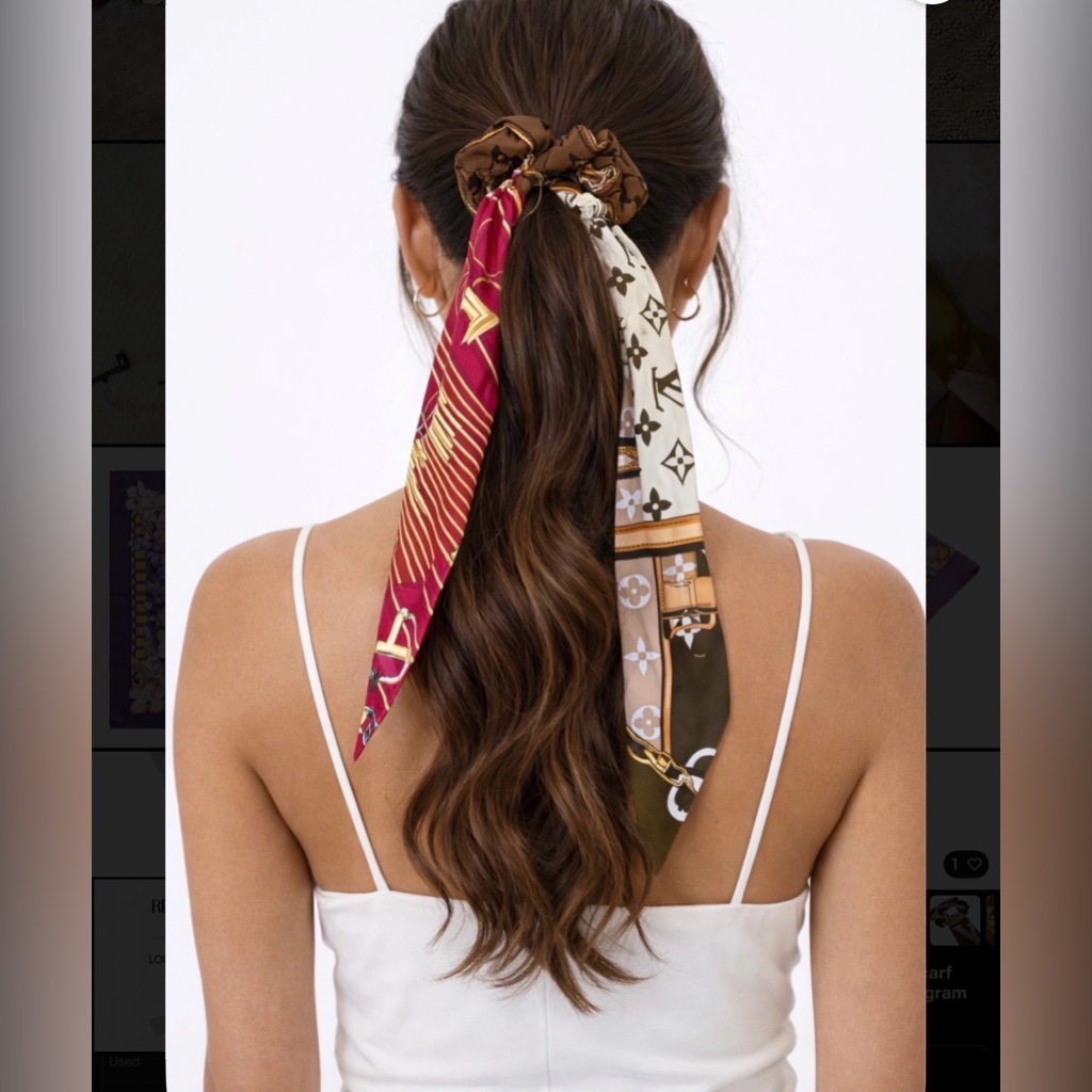 Louis Vuitton Scarf Scrunchie Bandeau Monogram Hair Tie